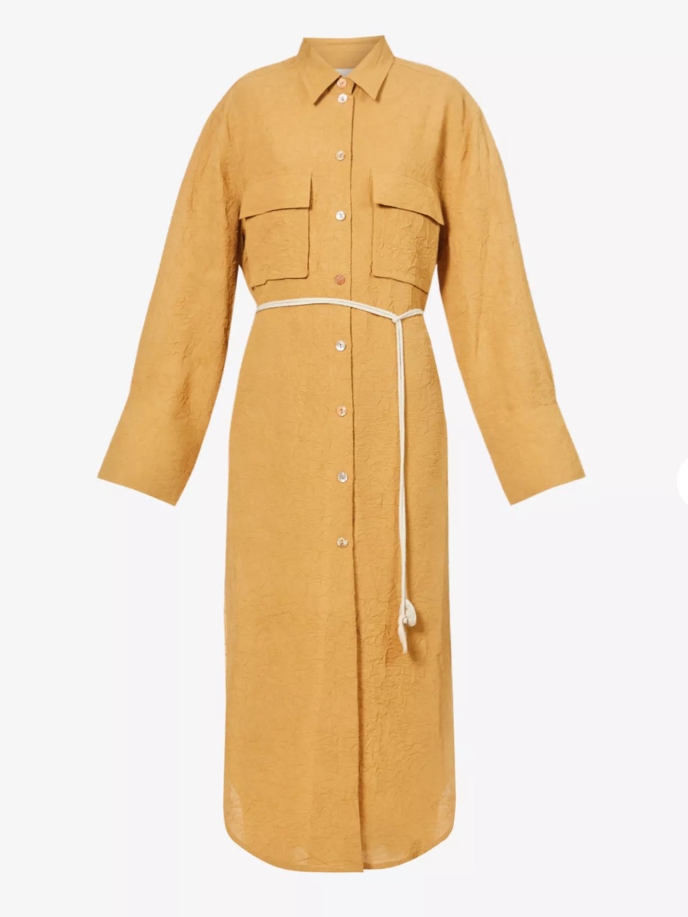 New with Tags Nanushka crinkled button down dress with detachable belt. - Picture 3 of 5